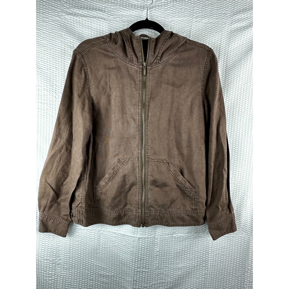 Vintage Eddie Bauer Linen Jacket Brown SIZE Petite Medium